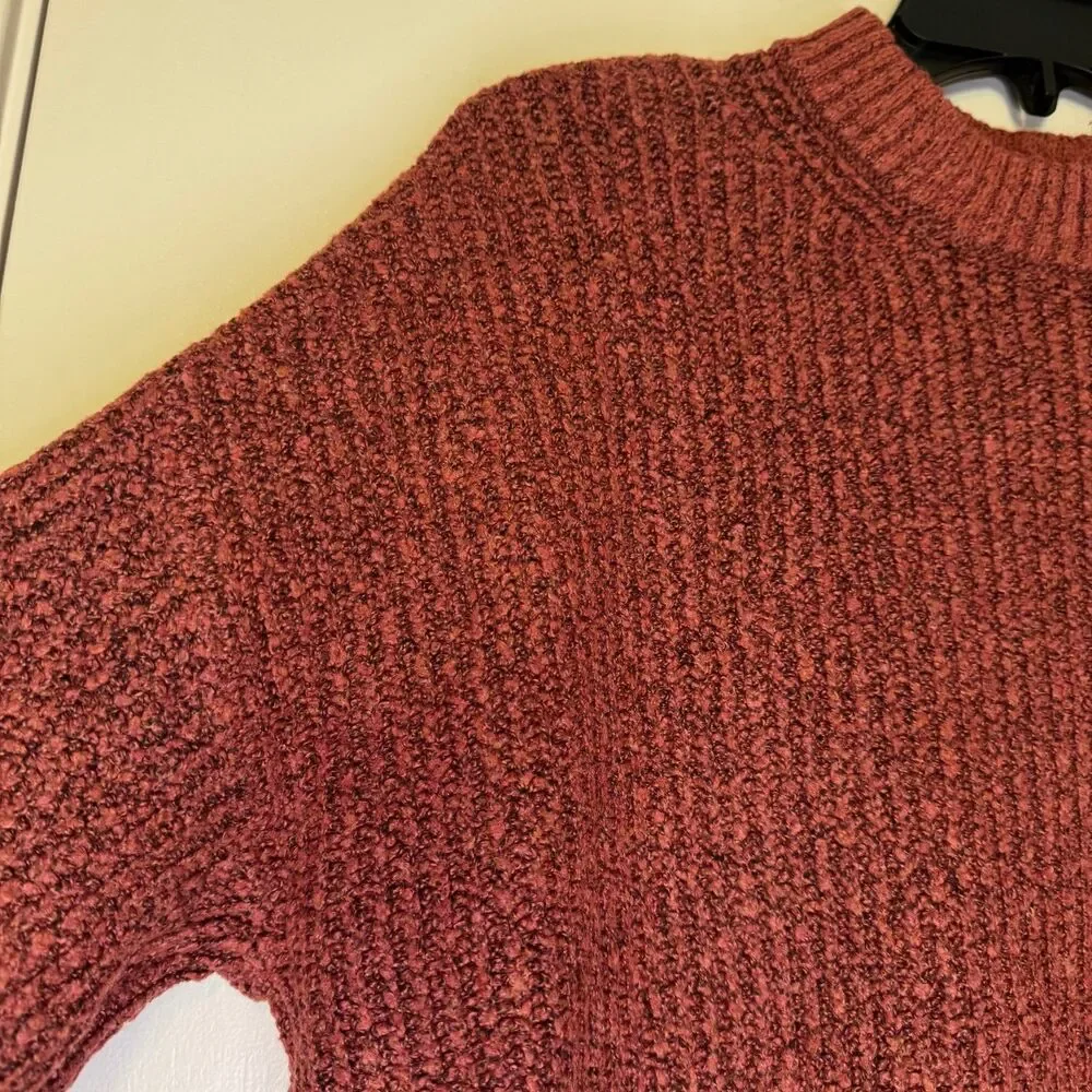 AMERICAN EAGLE women's size small S rust orange cowl neck crop pullover sweater